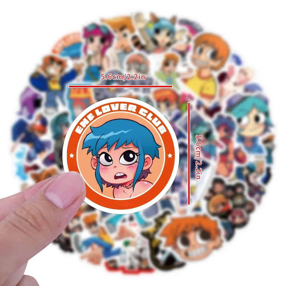 

10/55 шт., наклейки с героями мультфильмов аниме «Скотт Пилигрим», эстетические наклейки, декоративные наклейки для скрапбукинга, ноутбука, телефона, багажа, стены, сделай сам