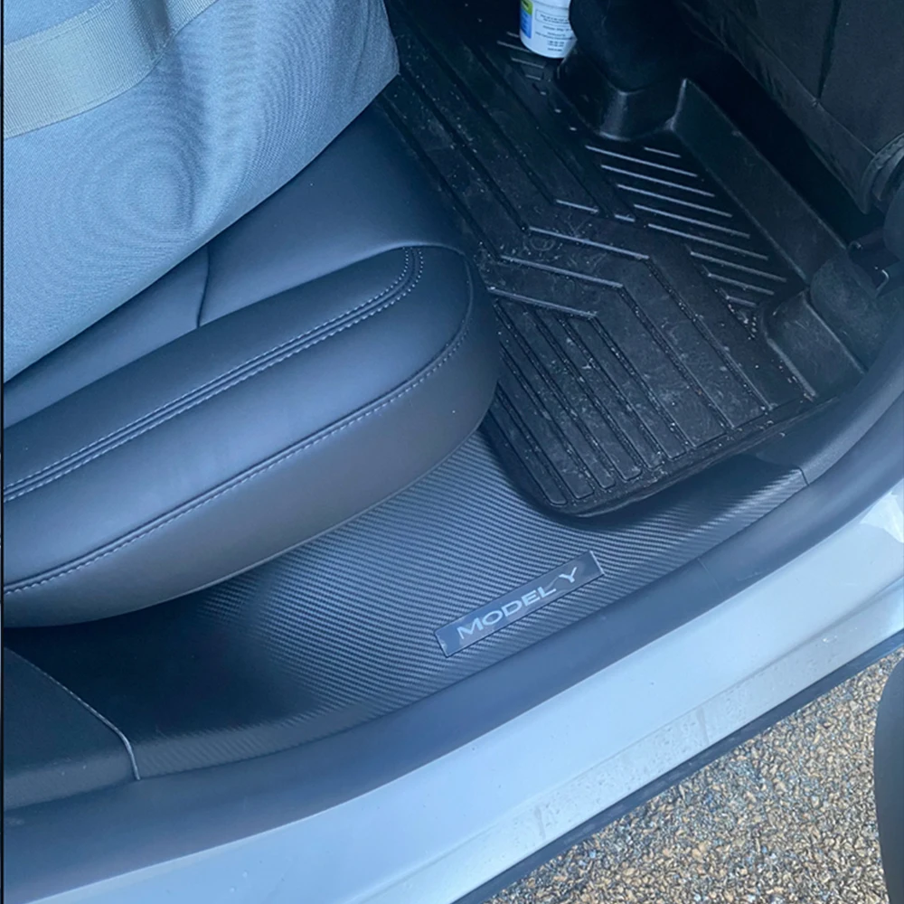 Protezione davanzale della porta per Tesla model y rwd Tesla 3 2024 Highland, copertura in fibra di carbonio modello 3 davanzale, pad anti calcio