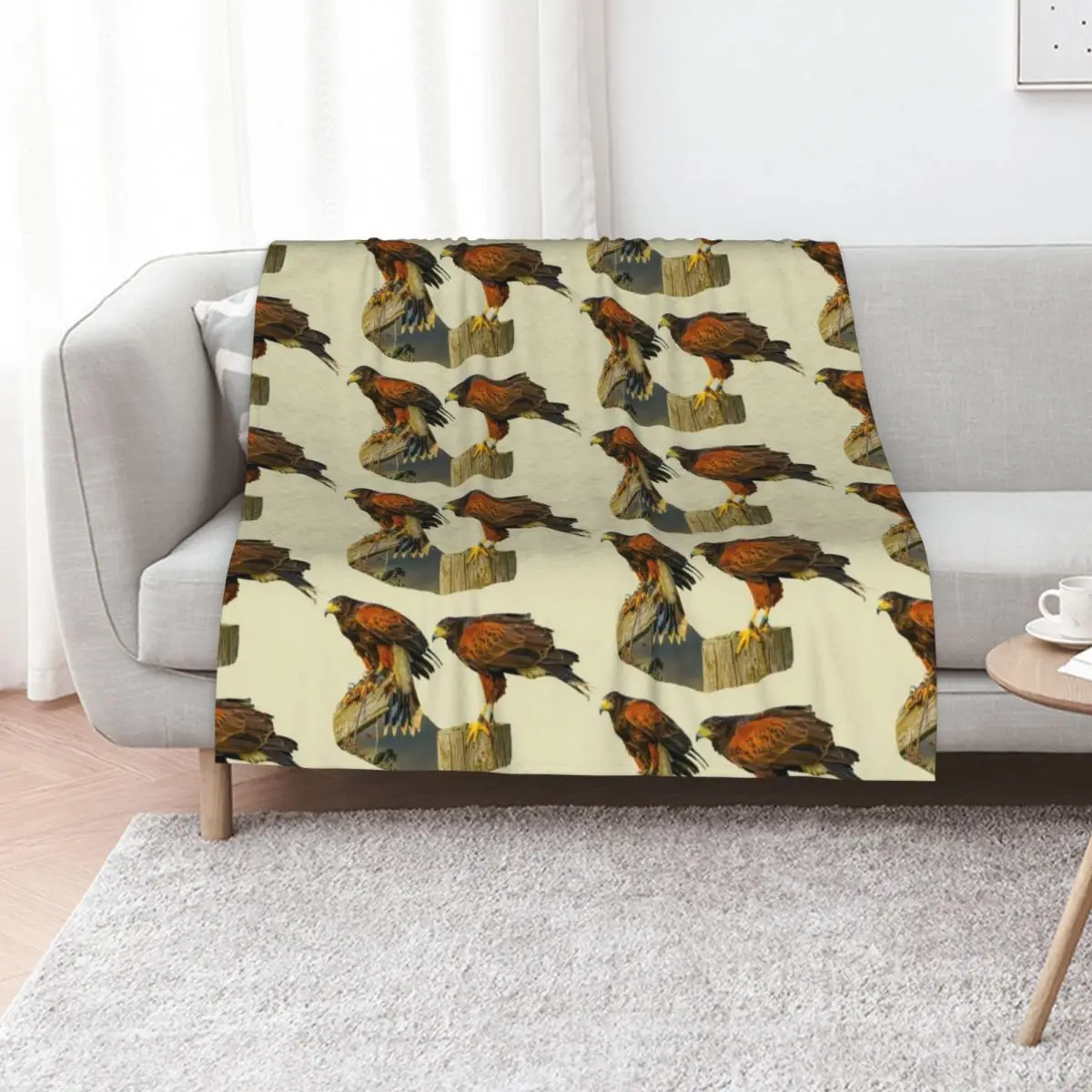 Pair of Harris Hawks awaiting prey Throw Blanket Luxury Brand Hairy Kid'S Bed covers For Baby Blankets
