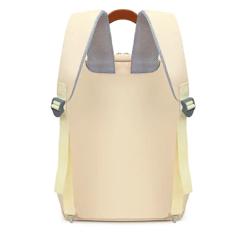 Ins Solid Color Simple Backpack Women Large Capacity MacBook Air Pro 13 14 Inch Laptop Bag Shockproof Portable Student Briefcase