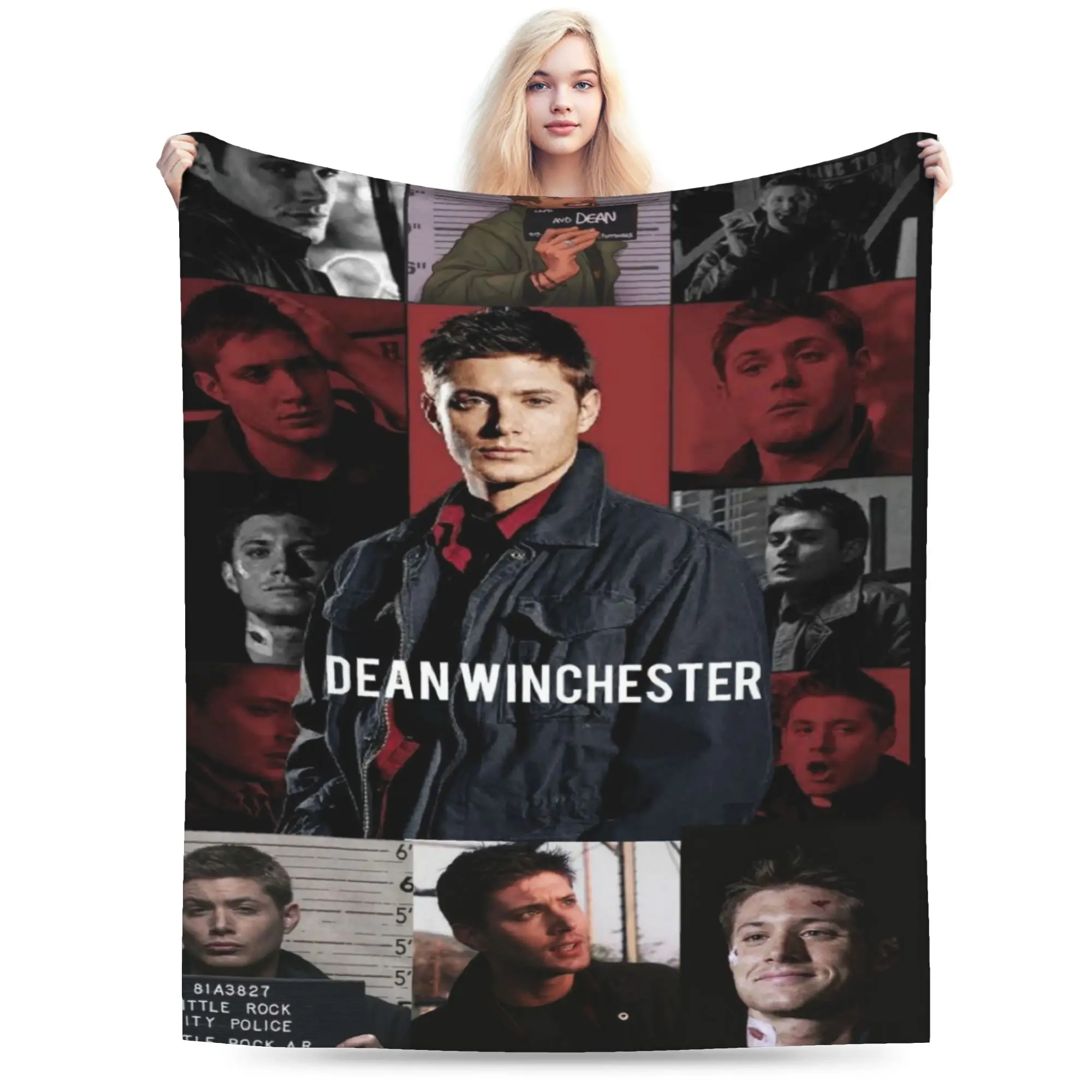 Supernatural Dean Winchester Sam Blankets Flannel  Cozy Soft Throw Blankets for Bedding Rug Piece
