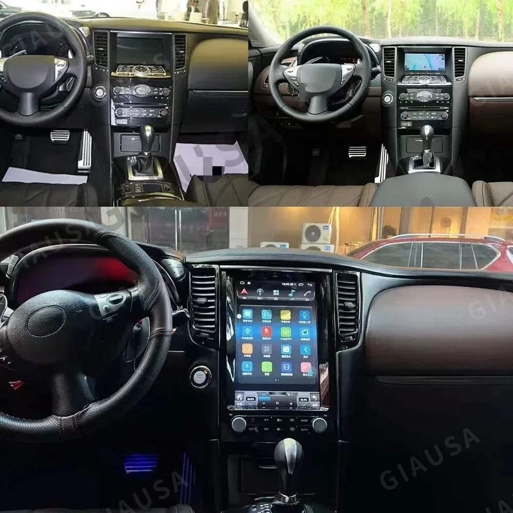 Vertical Style Multimedia Stereo Player Carplay For Infiniti FX25 FX35 FX37 QX70 2009-2017 Android 14 GPS Navi Radio Head Unit