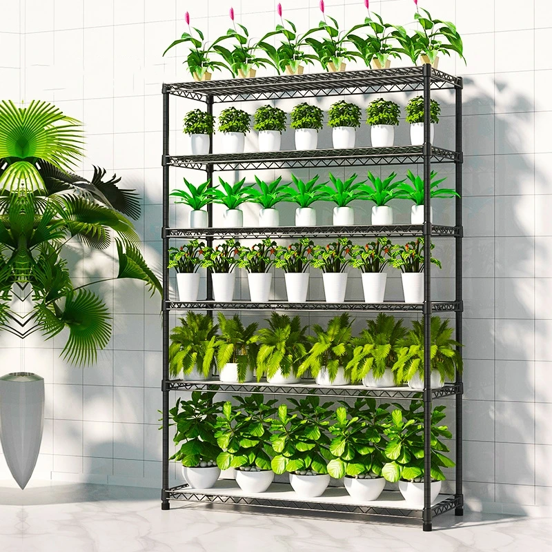 

New Design Flowerpot Potted Green Plant Shelving 6 Layers Waterproof Rustproof Metal Planting Shelfpromote sales
