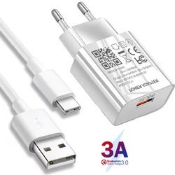 Fast Phone Charger Quick Charge 3.0 USB C Cable For Samsung A21S A12 A42 A52 A72 5G A51 A71 Huawei Psmart 2021 Type C USB Cable