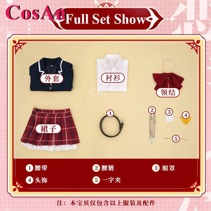 

CosAn Anime Love, Chunibyo & Other Delusions Takanashi Rikka Cosplay Costumes School Uniform Halloween Party Role Play Clothing