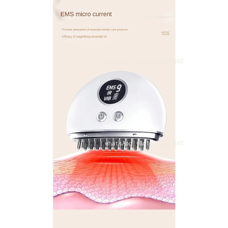 Head Massager Electric Scraping Instrument Micro current Vibration for Clearing Meridian Massage