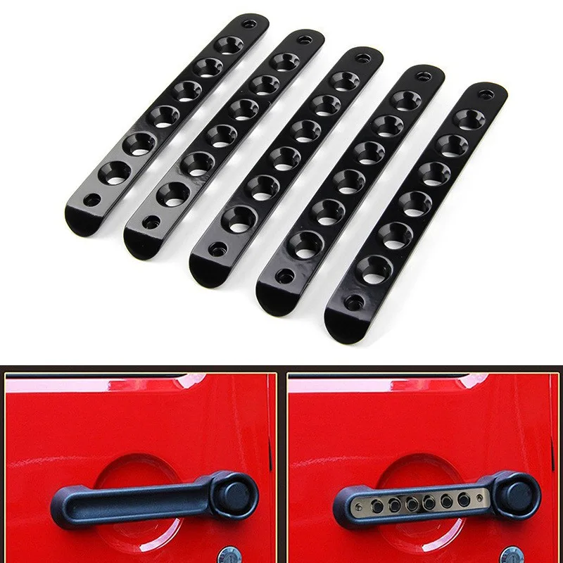 2/4 Doors Aluminum Door Handle Insert Stickers For Jeep Wrangler JK 2007-2017 Accessories Grab Handle Cover Trim Knob Grips