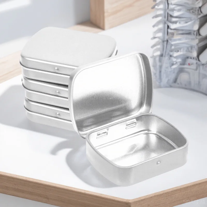 

10Pcs Iron Sundries Box Small Tin Container for Storing Candies Jewelry Cream Samples Portable Flip-Type Storage Case