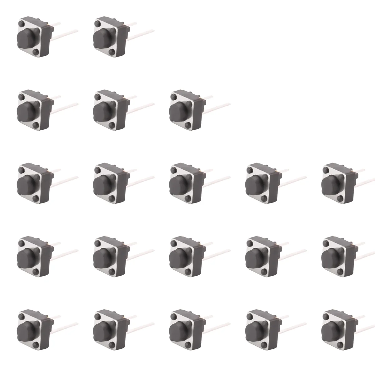 瞬間的な触覚押しボタンスイッチ,2ピン,穴あき,a62x,6x6x5mm, 20個