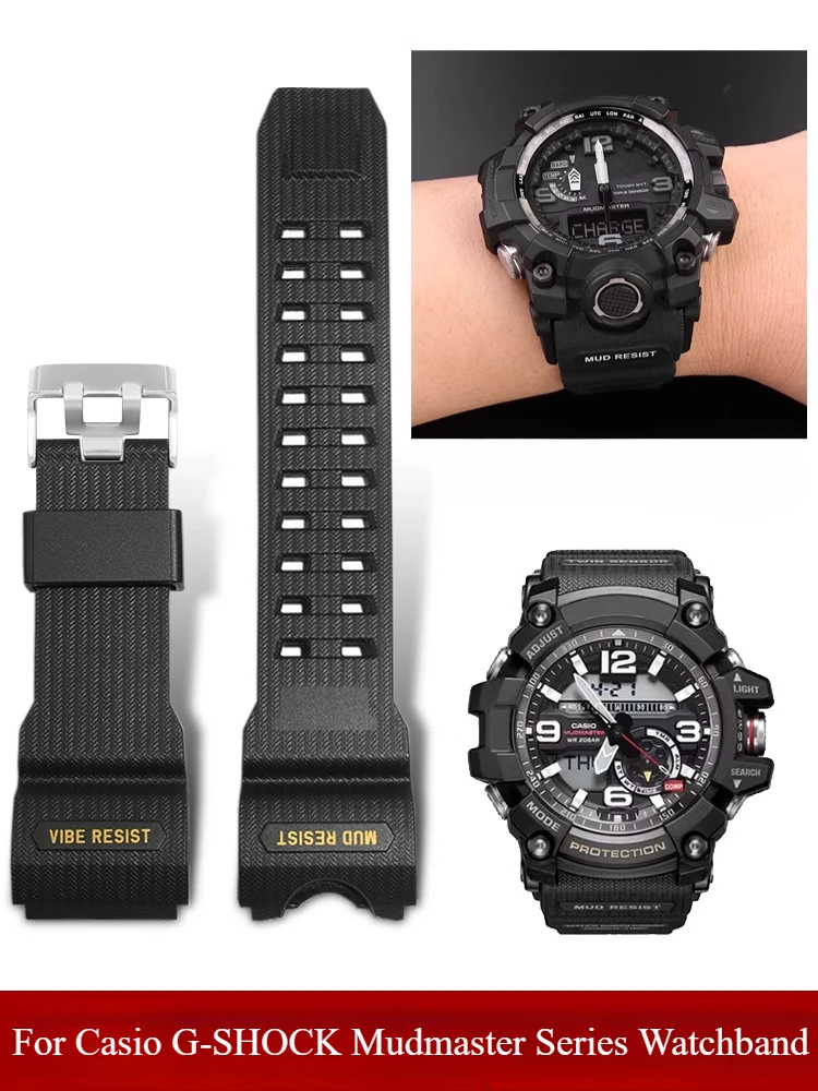 Pulseiras de relógio de silicone premium para casio G-SHOCK mudmaster série GWG-1000-1A/a3/1a1 gb/gg tecnologia de fivela especial preto azul