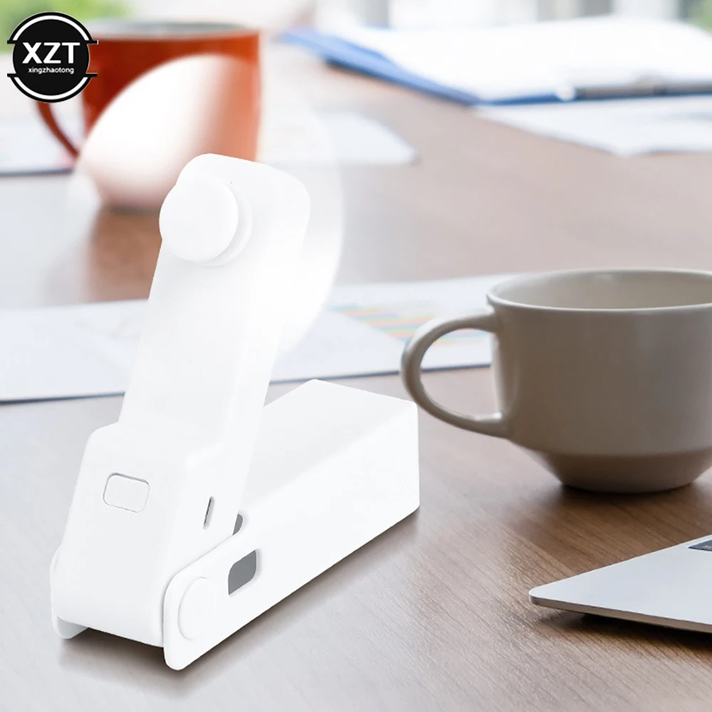 NEW Creative Portable USB Handheld Foldable Small Fan With TPE Soft Rubber Leaf Outside Mute Mini Fan 290° Adjustable