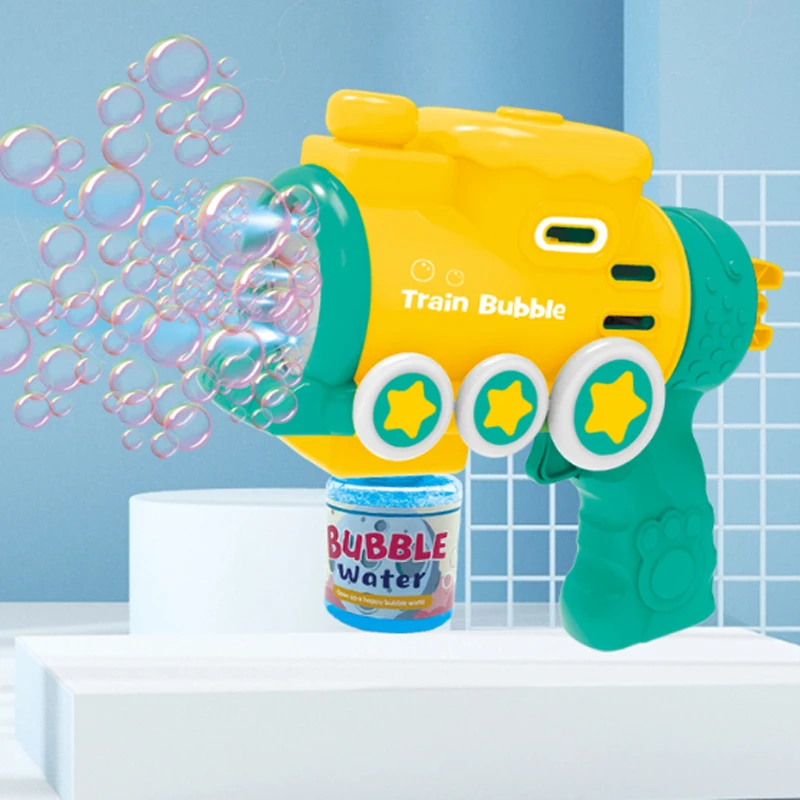 Pistola de burbujas de mano para niños, máquina de burbujas totalmente automática, eléctrica, agua de burbujas