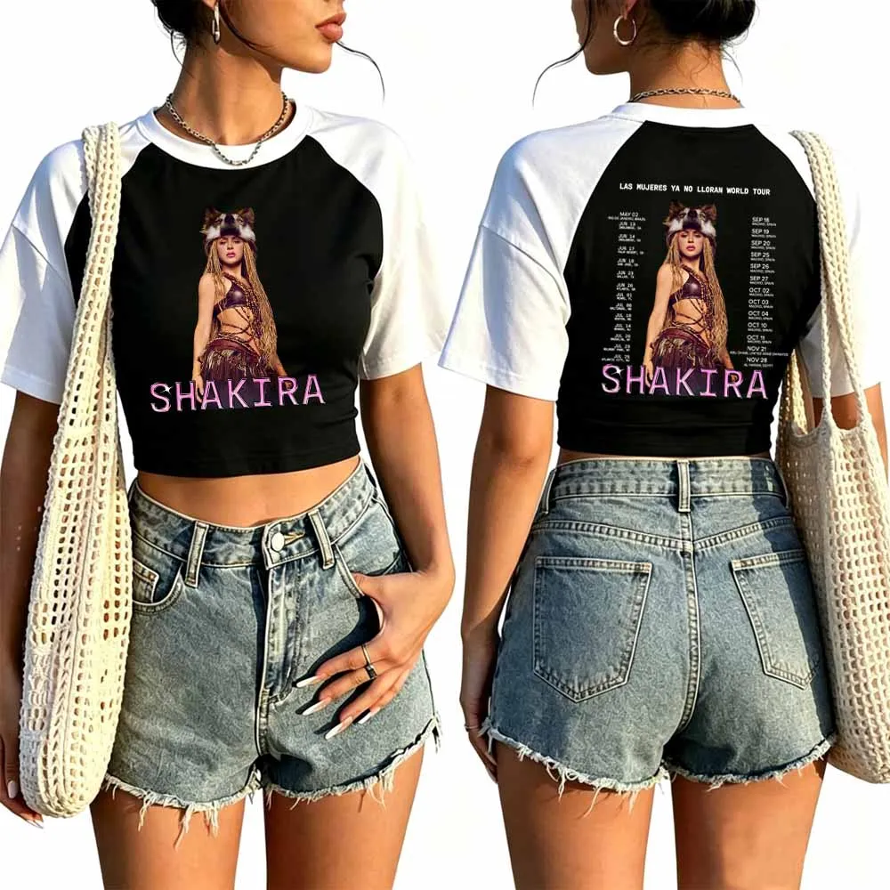 Shakira World Tour 2026 Crop Tops T-Shirt Girls Fashion Women O-Neck Short Sleeve