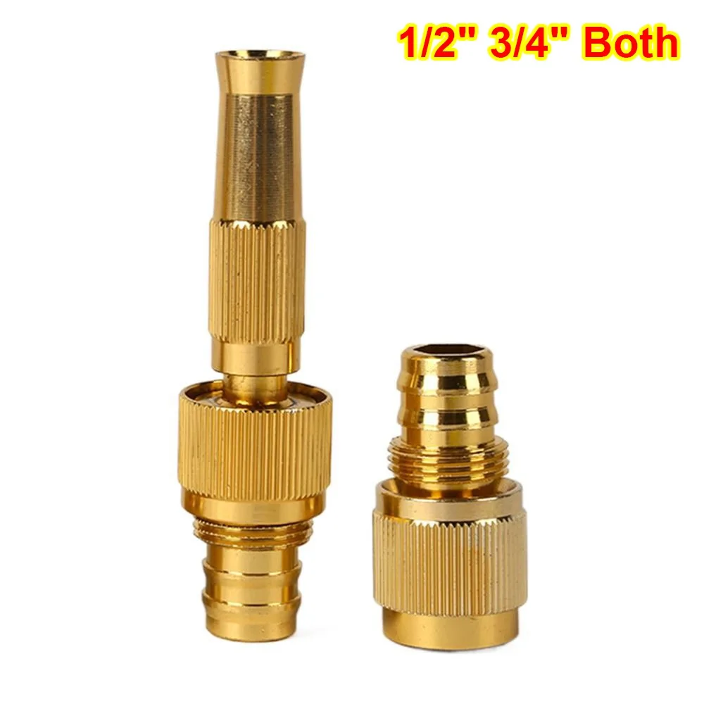 

1Set High Pressure Water Spray Torch Nozzle Brass Plating 1/2" 3/4" Washing Machine Nozzle with Quick-connect Connector