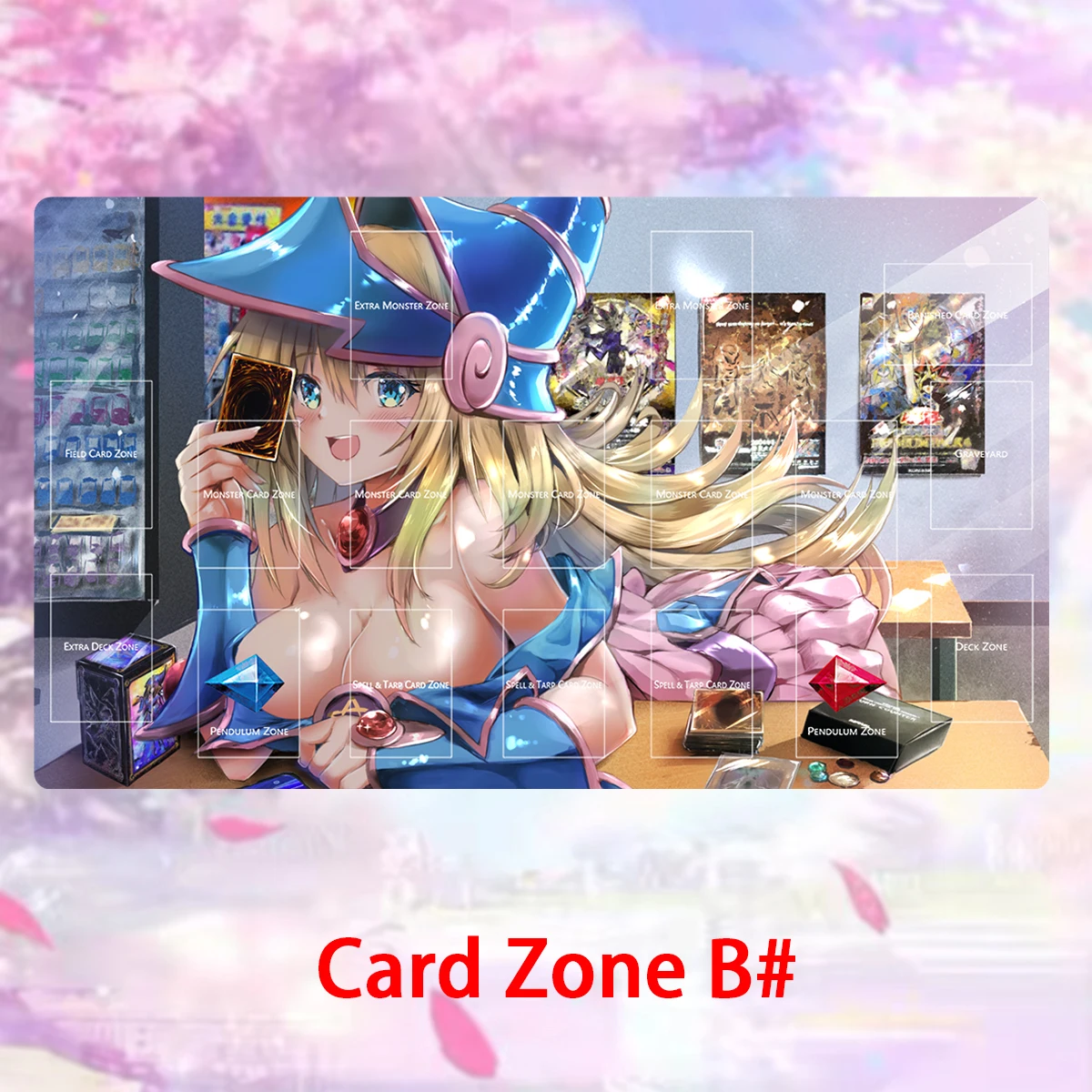 YuGiOh Playmat TCG Dark Magician Girl OCG CCG Board Game Trading Card Game Mat Anime Mouse Pad Rubber Desk Pad Zones Bag 60x35cm