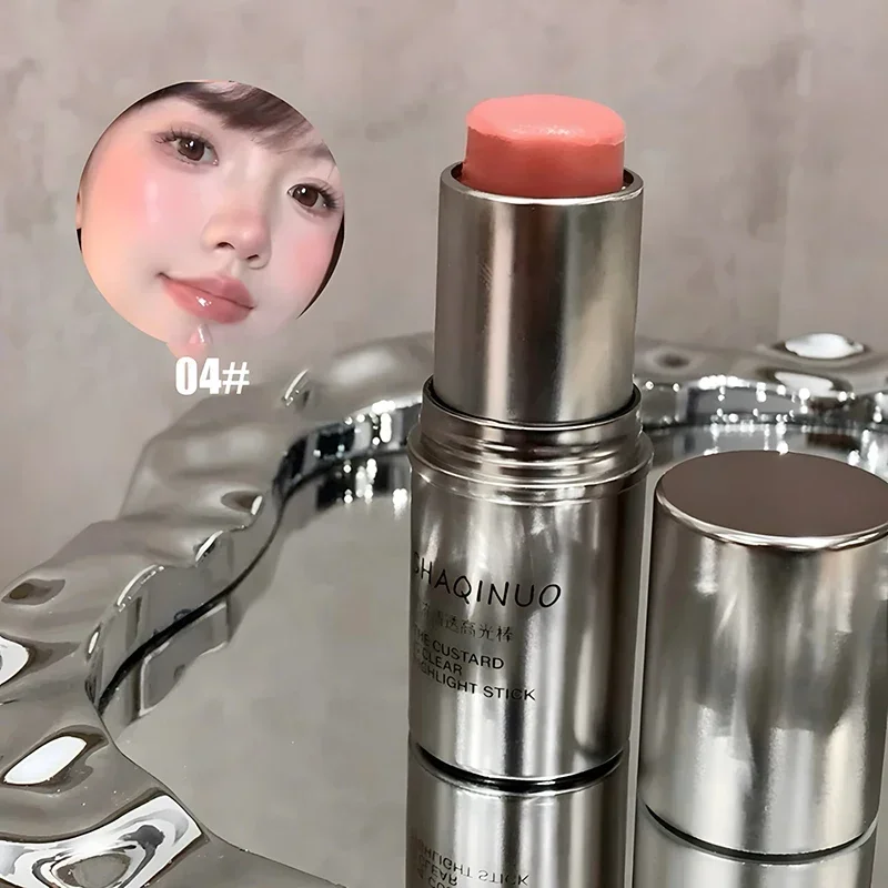 Sdotter Custard Clear High Light Stick Moisturizing Gloss Creamy Muscle Korean Makeup with Tender Blush Stick Makeup