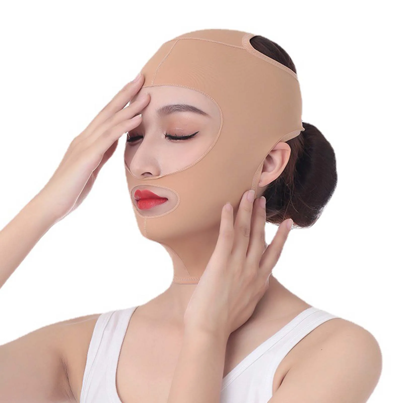 V Shaped Face Mask Jawline Lightweight Relaxation Lift up Belt Face Slimming Strap Double Chin Reducer Face Lifting Belt