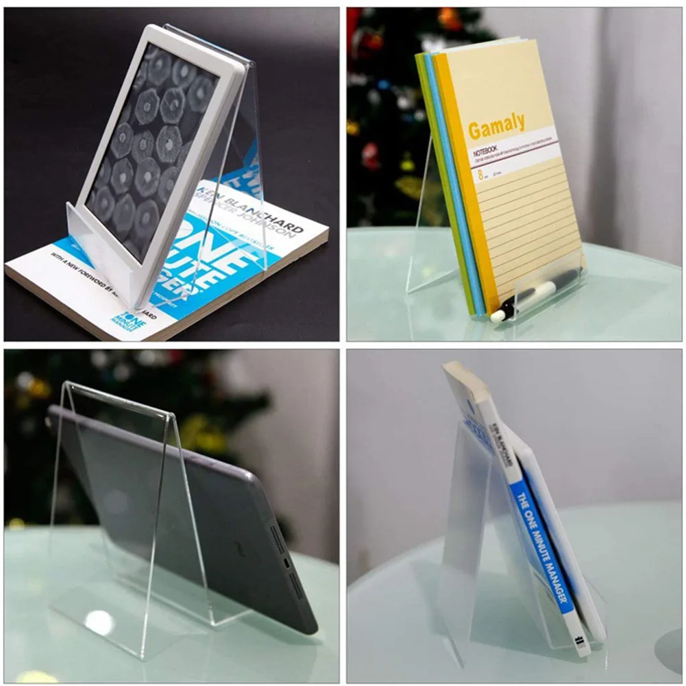 Acrylic Display Stand Transparent Acrylic Book Handle Desktop Bookshelf Vertical Book Transparent Display Stand Rack Home Decor