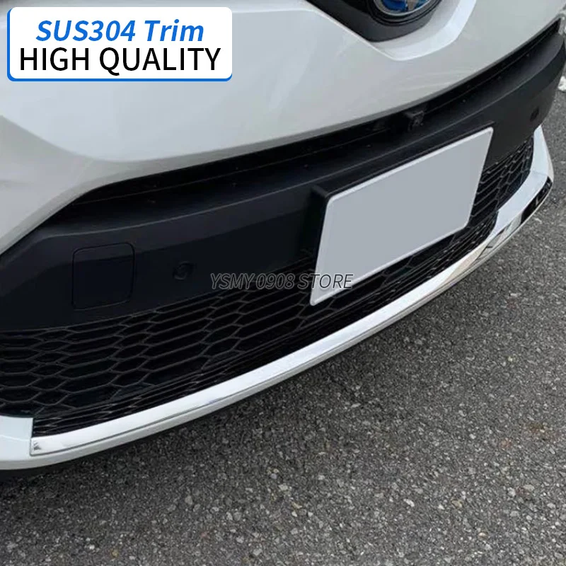 

High Grade SUS304 Chrome Exterior Styling Durable Car Accessories Bumper Lip Front Grille Trim for Toyota C-Hr Zyx10 Ngx50 2018