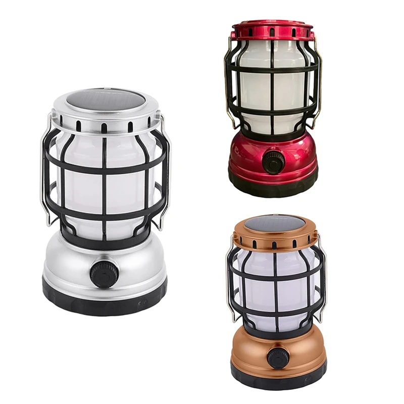 Retro Portable Lantern Outdoor Camping Without Remote Control Dynamic Flame Light Battery Powered LED Table Lamp