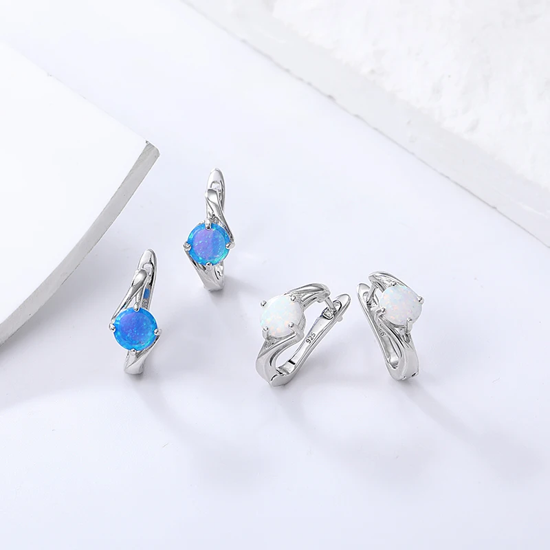 MYOP 2023 Jewelry 925 Silver Opal Earrings With Three-Dimensional Unique Temperament