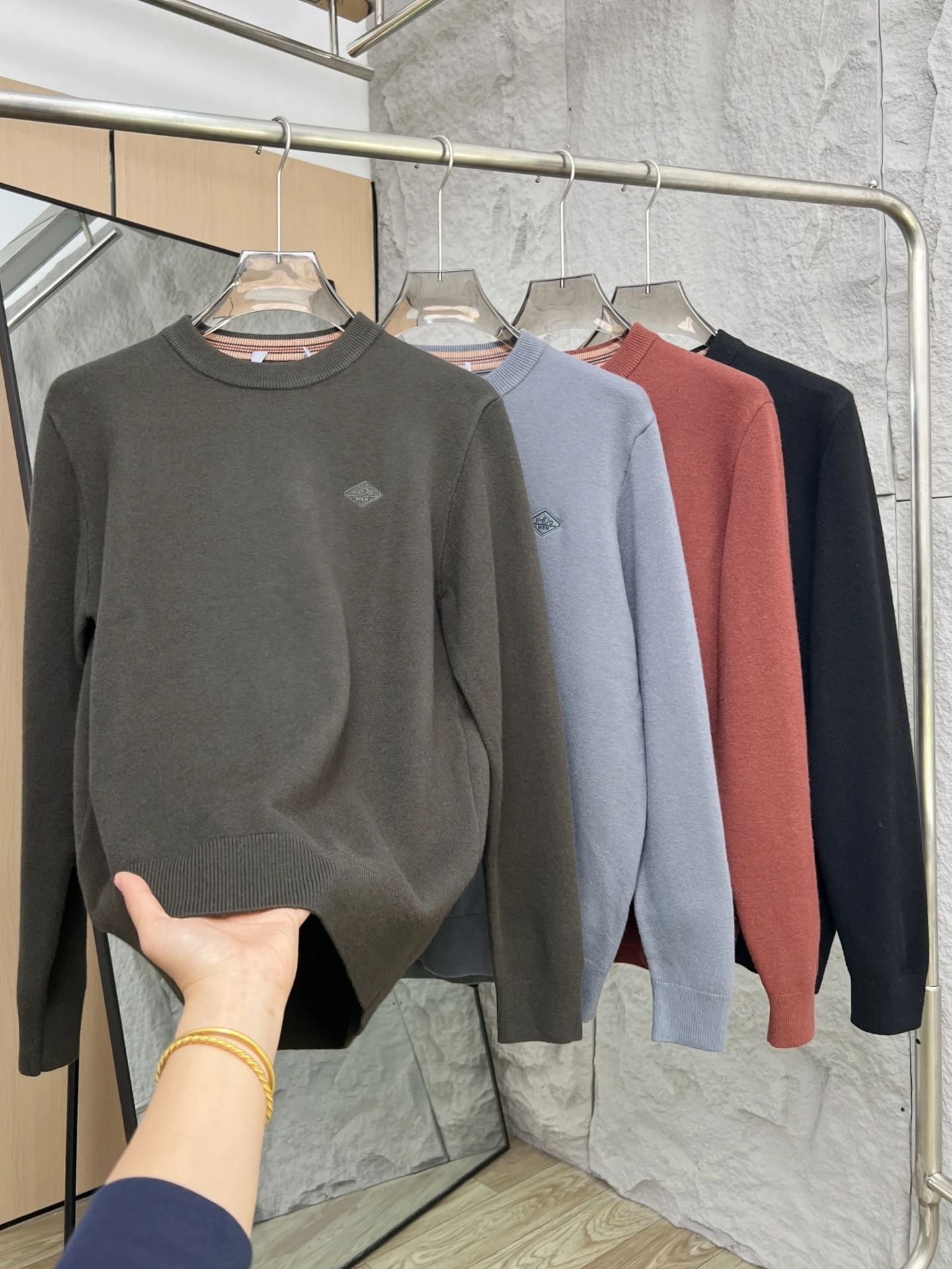 

Thiened Warm Modal Wool Blend Knitted Sweater Comfortable round Ne for Men Casual Sle Autumn Winter ential Crew Ne