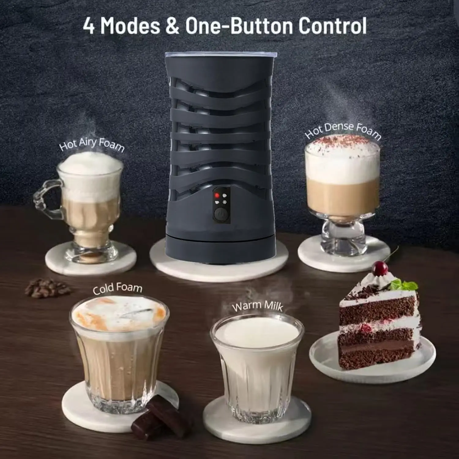 2026 New Upgrade Milk-Frother, 4-in-1 Milk-Steamer-and-Frother, Hot & Cold Foam Milk Warmer With Temperature Control