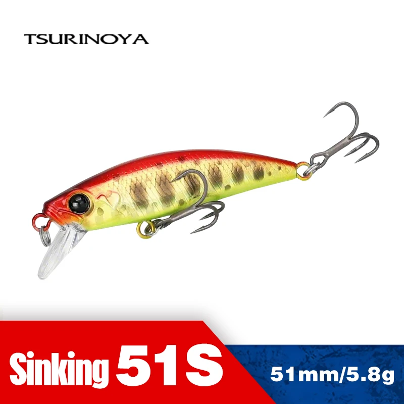 Tsurinoya 51mm 5.8g afundando minnow intruder 51s rio isca de pesca jogo de luz isca de pesca fluxo duro isca poleiro pique truta