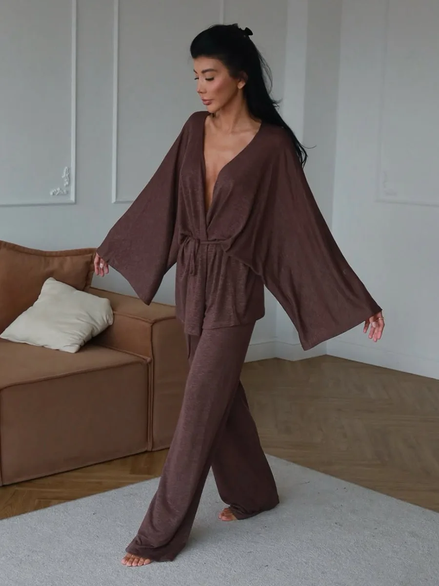 Cozy Women's Long Sleeve Pajama Set - Autumn Winter Casual 2-Piece