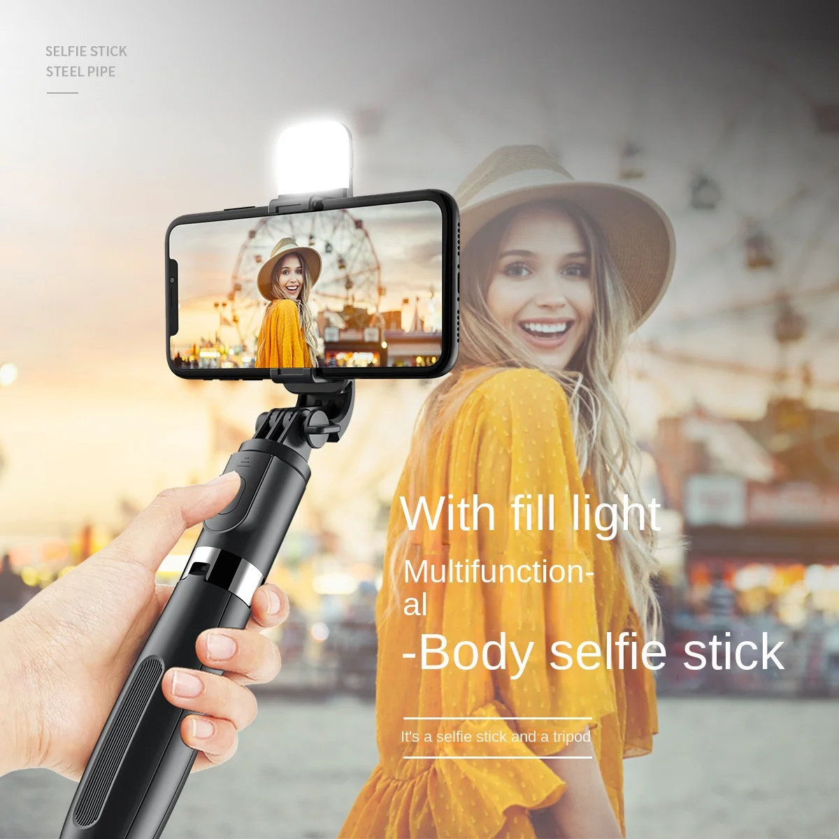 Xiaomi Smartphone Selfie Stick Wireless Bluetooth Remote Portable Tripod with Fill Light Shutter Remote Control Phone Holder