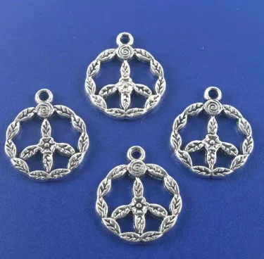 10 pezzi 24x21mm accessori in lega ciondoli artigianali in argento tibetano per forniture di gioielli HWH3760