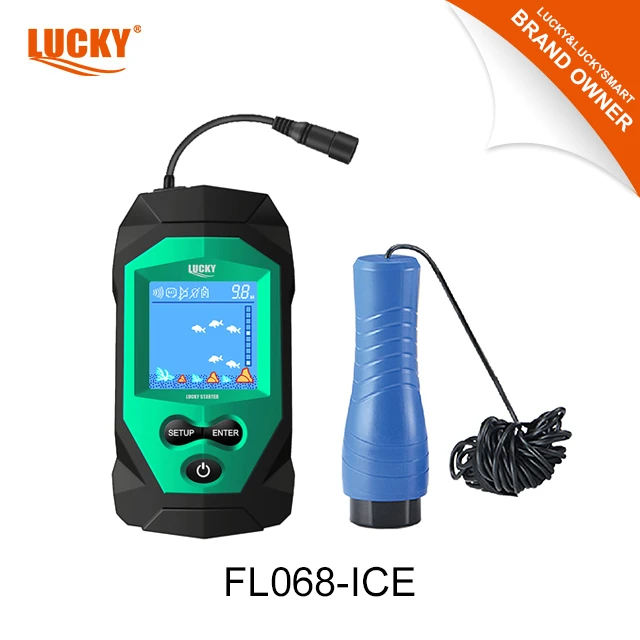 Lucky Fish Finder FL068-Ice شاشة مميزة ملونة مقاس 2 بوصة مع صيد الأسماك على الجليد