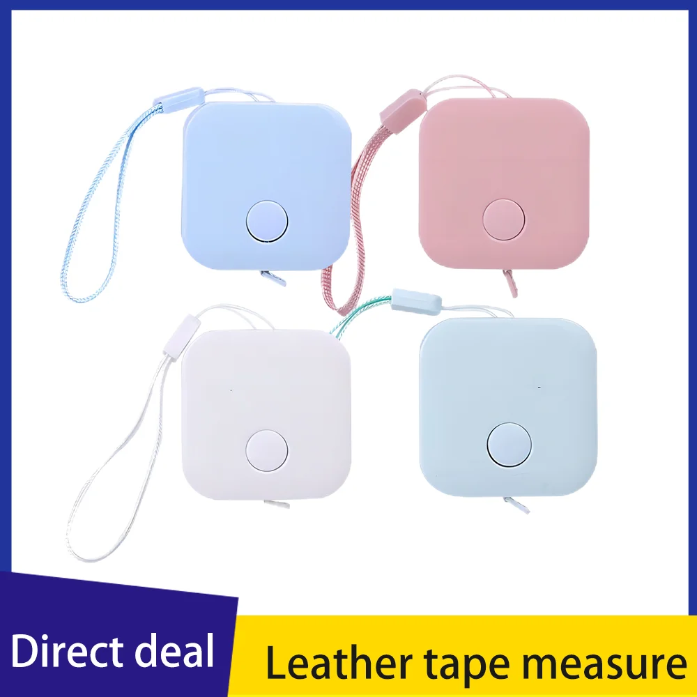 

1.5-meter Mini Tape Square with Lanyard Portable Automatic Contraction Measurement Measurements Soft Tape Measure Metric System