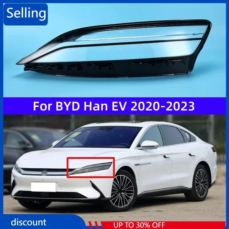 

Для BYD Han EV 2020 2021 2022 2023, автомобильные аксессуары, замена прозрачных фонарей для ПК, корпус передней фары, стекло