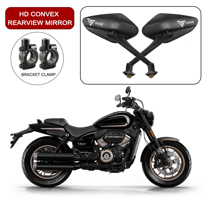 

2Pcs/Pair Riding Carbon Fiber Anti-Glare Convex Rearview Mirror For VOGE DS525X Rally 300RR 250RR 500AC 650DS 500R
