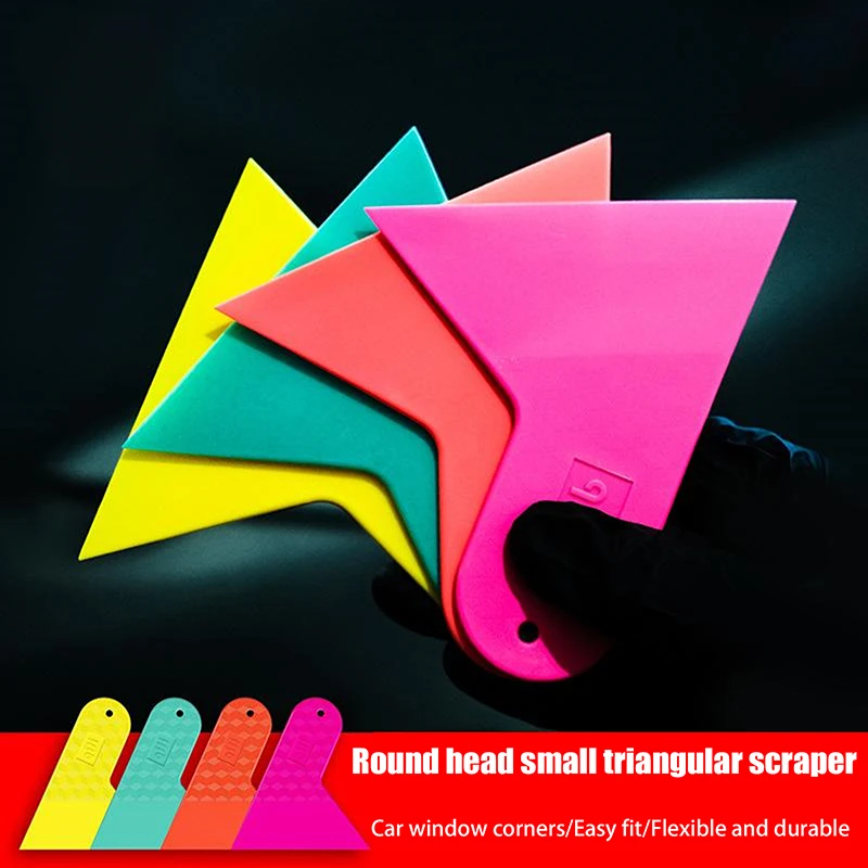 

Car Window Tint Film Apply Tool, Colorful Rubber Squeegee and Triangle Tip Scraper for Vinyl Wrap Installation.