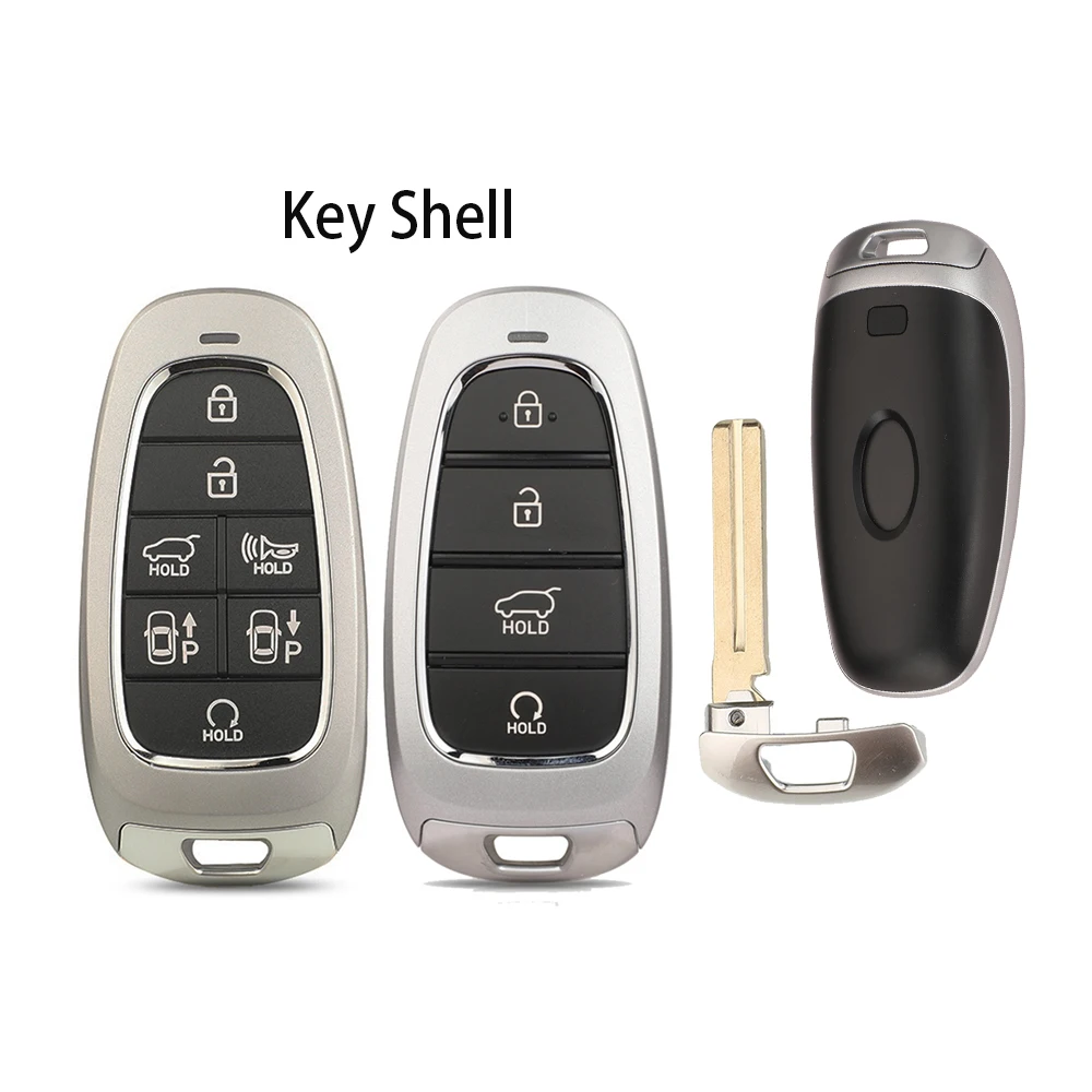 jingyuqin Replacement 4/7Buttons Car Key Shell For Hyundai Nexo Sonata Tucson Santa Fe 2022+ Smart Keyless Card Fob Case