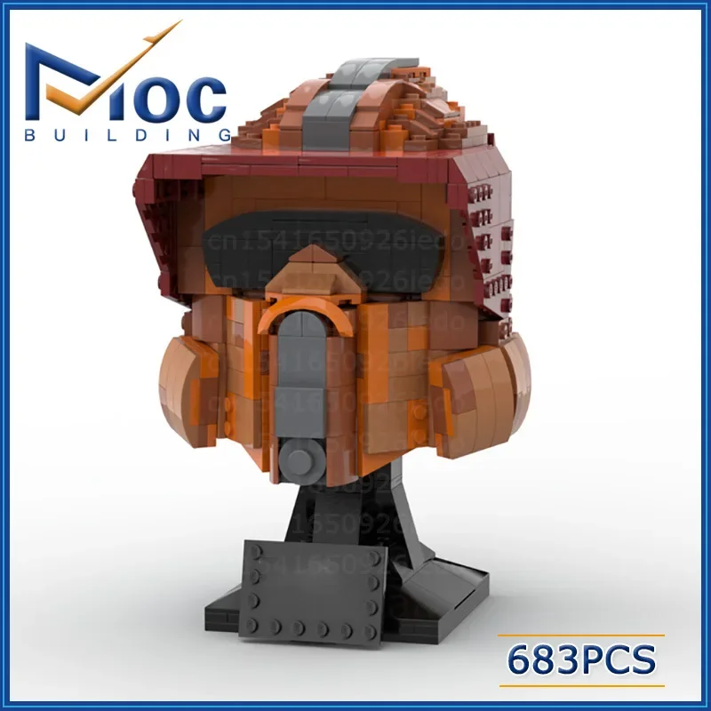 Creative Moc Small Particle Building Blocks Popular Movie Character Modeling Helmet Assembling Toys