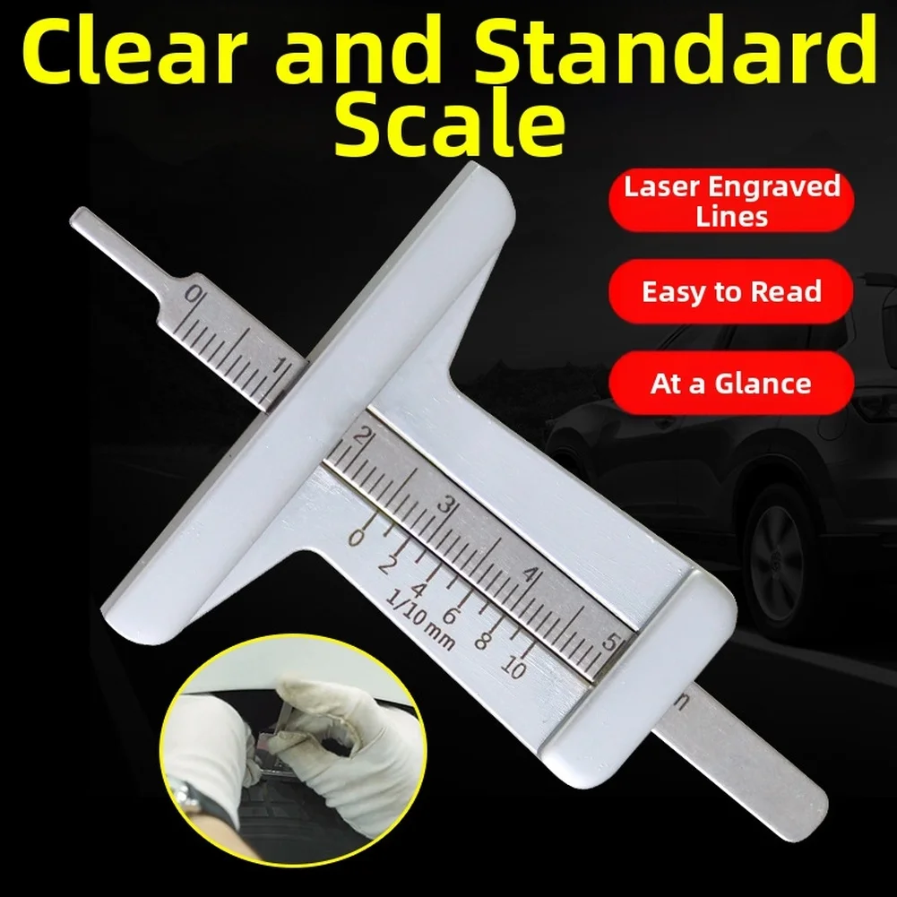 

Portable Tire Tread Depth Gauge 0 50mm Stainless Steel Construction with Clear Engraving for Precise Car Tire Wear Assessment