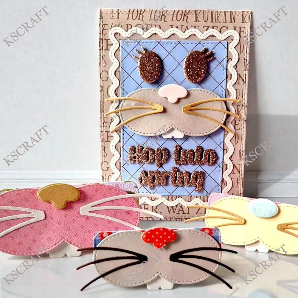 KSCRAFT Bunny Nose Bag Topper Cutting Dies Stencils for DIY Scrapbooking Decorative Embossing DIY Paper Cards