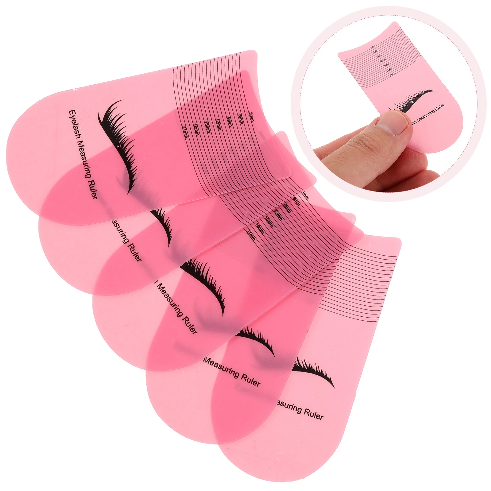 

5 Pcs Multifunction Eyelash Measuring Ruler Travel Small Plastic Extension Tool