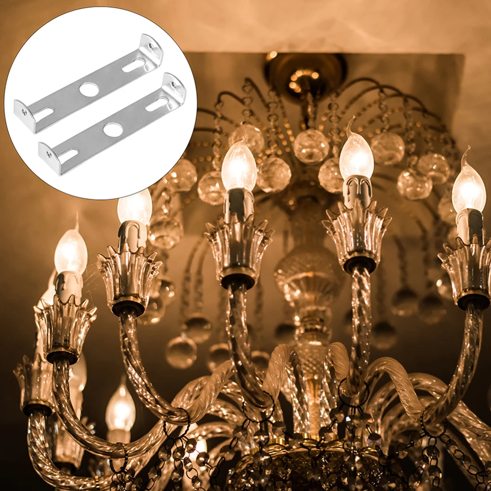 

4 set Light Fixture Mounting Brackets Sturdy Ceiling Wall Lamp Support Plate Universal Kit 105Mm Silver For Chandeliers