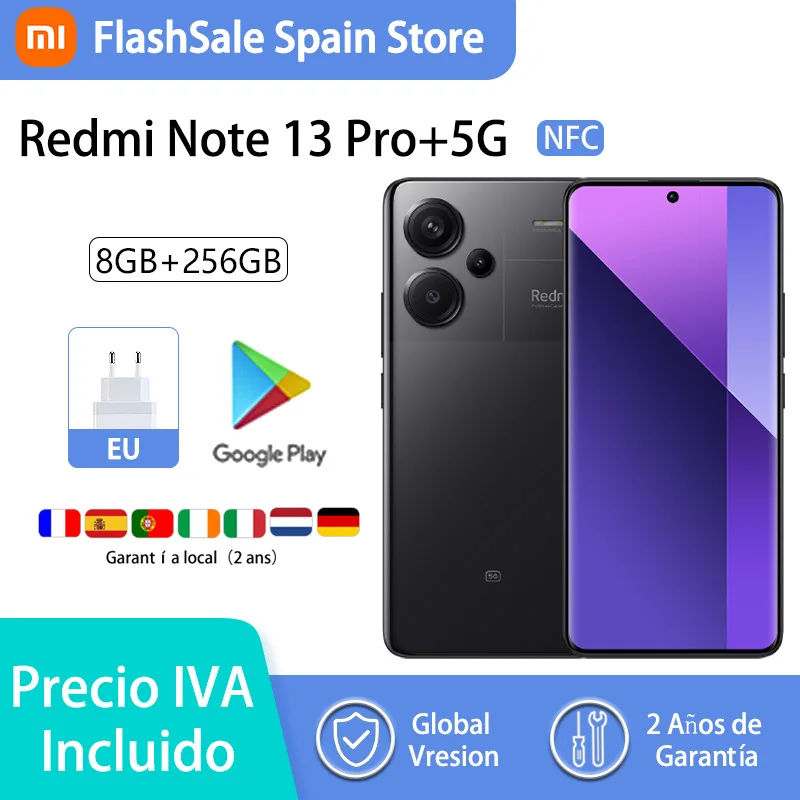 Xiaomi Redmi Note 13 Pro Plus 5G Smartphones NFC MediaTek dimension 7200-Ultra 120W charging 5000mAh battery (typ) 200MP 120Hz camera local warranty, global version