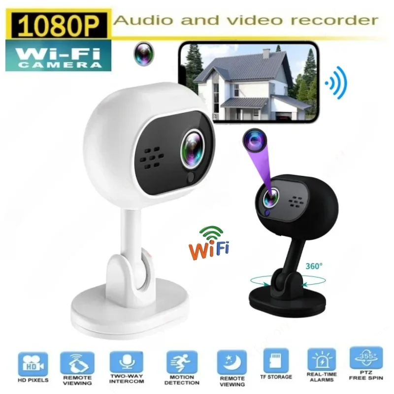 

1080P HD Mini Wifi Camera Smart Home 360° Indoor Security Small Surveillance IP Camcorders LED IR Night Vision Pet Baby Monitor