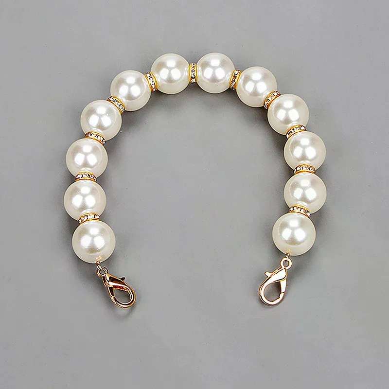 

Stylish Small Pearl Pouch with Beaded Chain for Women, Handy for Tote Bag Handle Upgrade, Pearl Chain Bag Decoration