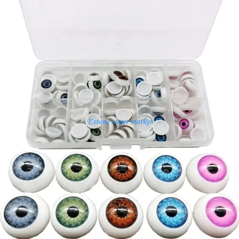 090B 100pcs 12mm Resin Doll Eyes MultiColor Realistic Shining For Handmade Doll Educational Model Creative Project