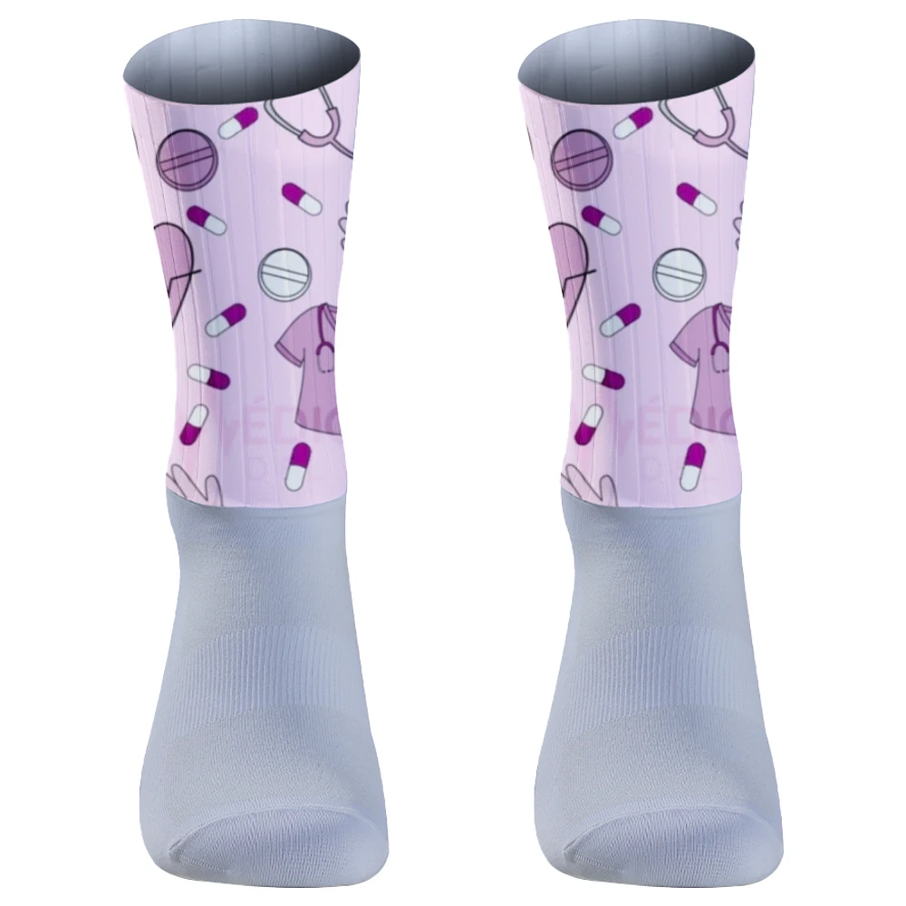 Chaussettes de compression de vélo respirantes, chaussettes de cyclisme professionnelles, sports de plein air, été, nouveau, 2024