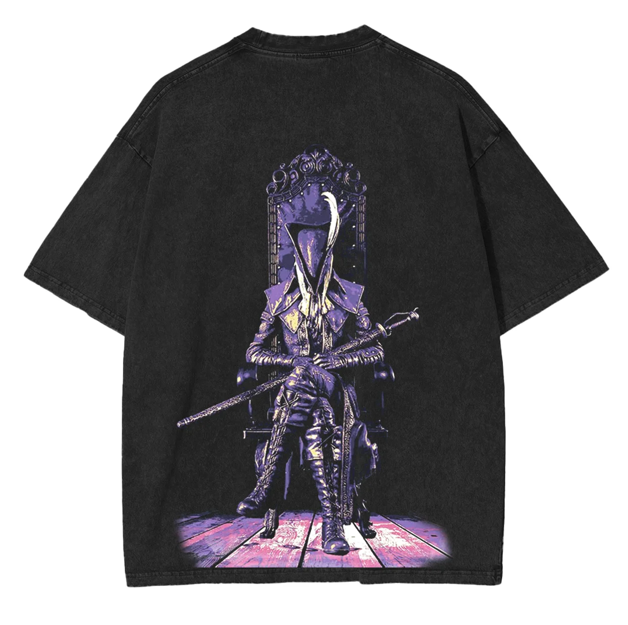 Lady Maria Bloodborne Washed Unisex T-Shirt Men Women Game Fans Short Sleeve Streetwear Cotton Harajuku Female Male Clothing