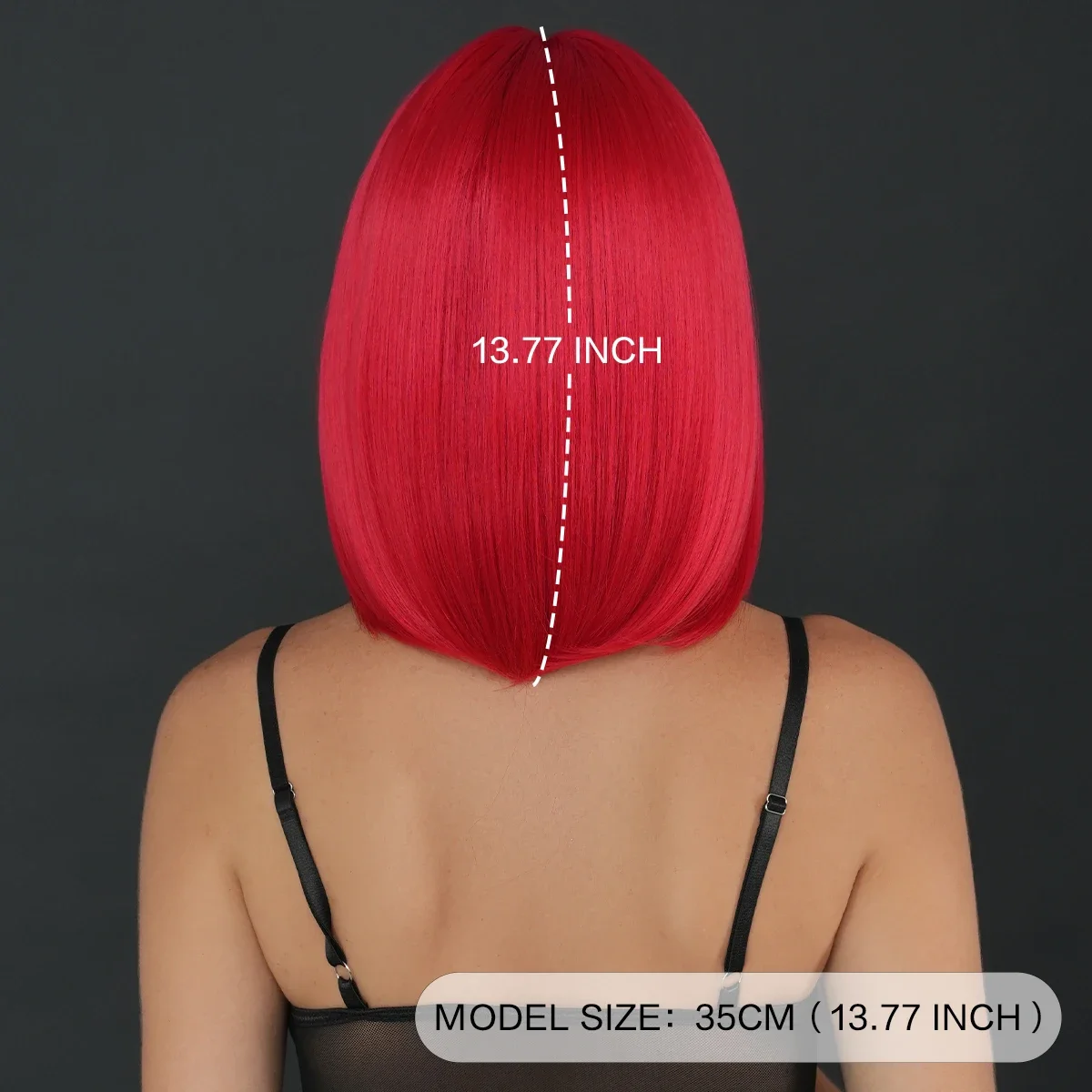 Halloween Cosplay Wig Long Straight Red Wig for Women Daily Party High Density Synthetic Middle Part Hair Wig with Curtain Bangs