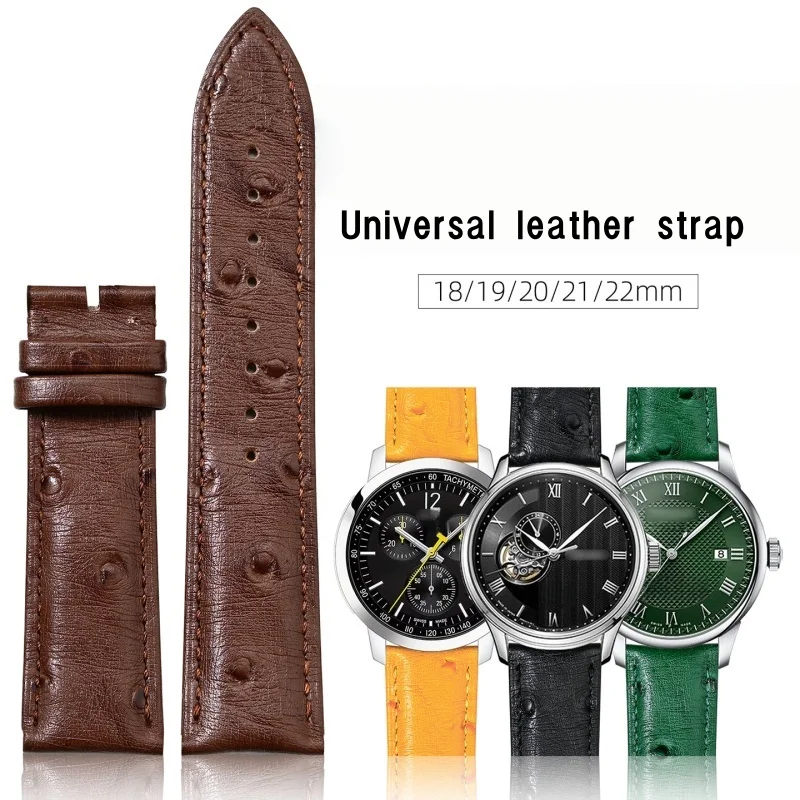 Correa de reloj Universal de cuero para Tissot Citizen Mido Huawei, pulsera de reloj de 18mm, 19mm, 20mm, 21mm y 22mm